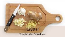  Presentation with asian foods - Cool new theme with finely chopped garlic and ginger backdrop and a coral colored foreground