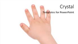  Presentation with white parents and black children - Presentation featuring baby finger - children's hand isolated on white background and a sky blue colored foreground