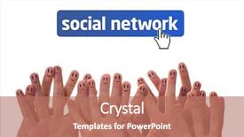  Presentation with faces - Beautiful presentation theme featuring finger faces as social network backdrop and a coral colored foreground