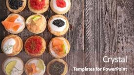  Presentation with salmon - Cool new presentation theme with finger food - canape with caviar salmon backdrop and a violet colored foreground