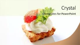  Presentation with finger - PPT theme consisting of finger food - canape background and a  colored foreground