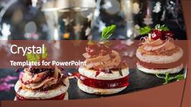  Presentation with foie - Slide set enhanced with finger food - festive appetizer with foie gras background and a red colored foreground