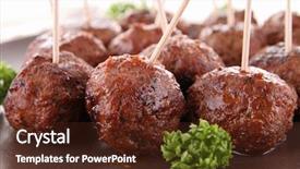  Presentation with grilled - Beautiful slide set featuring finger food - grilled meatballs backdrop and a  colored foreground