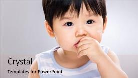  Presentation with biscuit - Amazing slide set having finger food - little boy eating biscuit backdrop and a  colored foreground