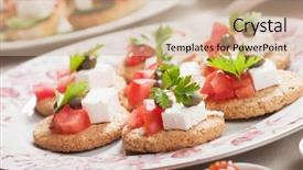  Presentation with feta cheese - Amazing theme having finger food - mediterranean style canape with feta backdrop and a  colored foreground