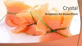  Presentation with white cheese - Colorful slide set enhanced with finger food - smoked salmon with cheese backdrop and a  colored foreground