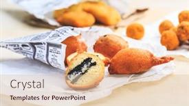  Presentation with street food - PPT layouts with finger-food-and-street-food background and a lemonade colored foreground