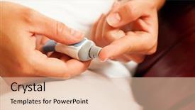  Presentation with diabetes - PPT theme featuring finger for a blood glucose background and a lemonade colored foreground