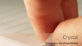  Presentation with finger - PPT theme enhanced with finger-for-book background and a coral colored foreground