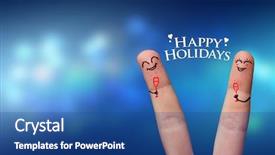  Presentation with hug - Colorful presentation theme enhanced with finger hug on holdiays theme backdrop and a ocean colored foreground