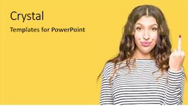  Presentation with finger - Cool new slides with finger impolite and rude fuck backdrop and a yellow colored foreground