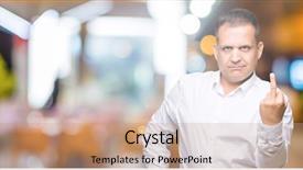  Presentation with elegant man in glasses optics - Cool new theme with finger impolite and rude fuck backdrop and a  colored foreground