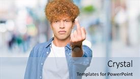  Presentation with afro - Amazing presentation design having finger impolite and rude fuck backdrop and a  colored foreground