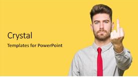  Presentation with finger - Presentation theme consisting of finger impolite and rude fuck background and a yellow colored foreground