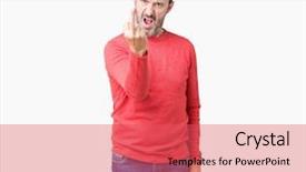  Presentation with right middle lobe - PPT layouts with finger impolite and rude fuck background and a  colored foreground