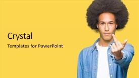  Presentation with knitting african american - Slide deck having finger impolite and rude fuck background and a yellow colored foreground