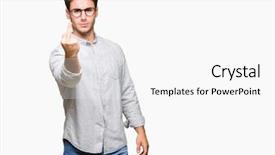  Presentation with glasses - Slides with finger impolite and rude fuck background and a  colored foreground
