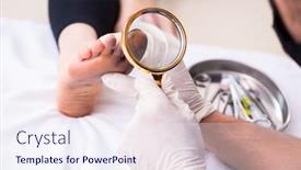  Presentation with finger - Beautiful slide deck featuring finger-injured-woman-visiting-male backdrop and a sky blue colored foreground