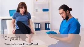  Presentation with finger - Audience pleasing PPT theme consisting of finger-injured-woman-visiting-male backdrop and a lemonade colored foreground