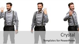  Presentation with beard - Amazing presentation theme having finger is the number four backdrop and a light gray colored foreground