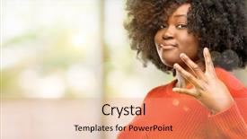  Presentation with finger - Slide set consisting of finger is the number four background and a coral colored foreground