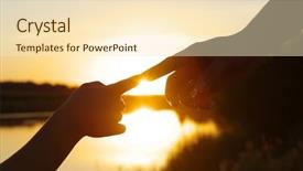  Presentation with holding hands - Slides having finger lakes - hands of holding each other background and a  colored foreground