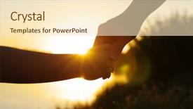  Presentation with hands holding - Slide set with finger lakes - hands of holding each other background and a  colored foreground