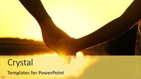  Presentation with hands holding - Slides having finger lakes - hands of holding each other background and a  colored foreground