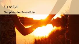  Presentation with hands-holding - Presentation theme consisting of finger lakes - hands of holding each other background and a lemonade colored foreground