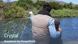  Presentation with father - Presentation design enhanced with finger lakes - happy casual father and son background and a  colored foreground