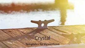  Presentation with anchoring and mooring - PPT theme featuring finger lakes - jetty with mooring bollards background and a coral colored foreground