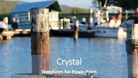  Presentation with new york - Slide deck with finger lakes - marina on lake cayuga background and a teal colored foreground