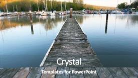  Presentation with new york - Presentation design featuring finger lakes - marina on lake cayuga background and a ocean colored foreground