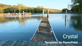  Presentation with new york - PPT theme enhanced with finger lakes - marina on lake cayuga background and a ocean colored foreground