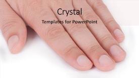  Presentation with finger nail - Cool new PPT theme with finger nail - male manicure backdrop and a coral colored foreground