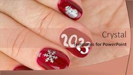  Presentation with finger nail - PPT layouts featuring finger-nail-with-christmas-pattern background and a coral colored foreground