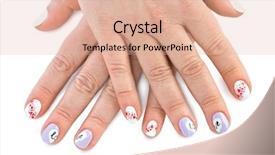  Presentation with finger nail - Presentation theme consisting of finger nail with love pattern background and a coral colored foreground