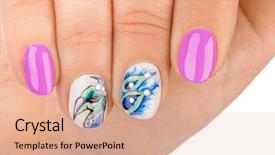  Presentation with finger nail - Theme enhanced with finger nail with pattern - fashion background background and a coral colored foreground