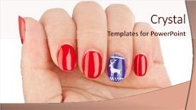  Presentation with finger nail - PPT theme consisting of finger nail with pattern isolated background and a lemonade colored foreground