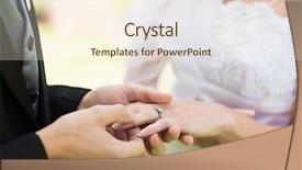  Presentation with wedding ring - Audience pleasing PPT theme consisting of finger on their wedding day backdrop and a cream colored foreground