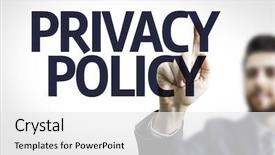  Presentation with privacy - Amazing presentation theme having finger padlock - business man pointing to transparent backdrop and a white colored foreground
