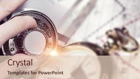  Presentation with safe - Cool new presentation with finger padlock - woman open safe mixed media backdrop and a lemonade colored foreground