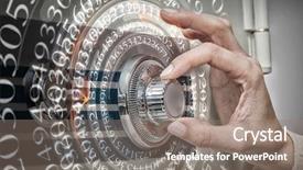  Presentation with safe electric - Amazing slide deck having finger padlock - woman open safe backdrop and a gray colored foreground