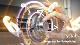  Presentation with an open pit mining - Audience pleasing slides consisting of finger padlock - woman open safe backdrop and a coral colored foreground