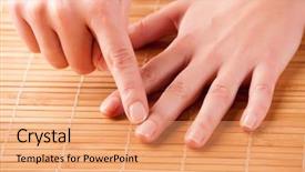  Presentation with alternative medicine - Amazing slide deck having finger point emotional freedom technique backdrop and a coral colored foreground