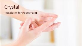  Presentation with alternative medicine - PPT layouts having finger point emotional freedom technique background and a lemonade colored foreground