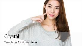  Presentation with flash point - Slide set consisting of finger point to her dimples background and a white colored foreground