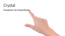  Presentation with virtual hand - Presentation enhanced with finger pointing - woman hand touching virtual screen background and a white colored foreground
