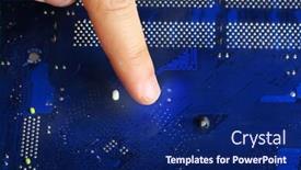  Presentation with motherboard - Presentation with finger points to motherboard closeup background and a navy blue colored foreground
