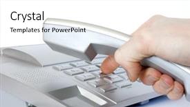  Presentation with finger - Beautiful presentation design featuring finger presses figure on phone backdrop and a white colored foreground